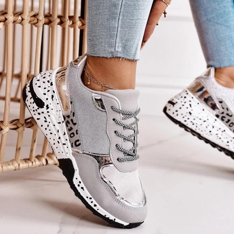 Leopard Print Lace-up Sneakers