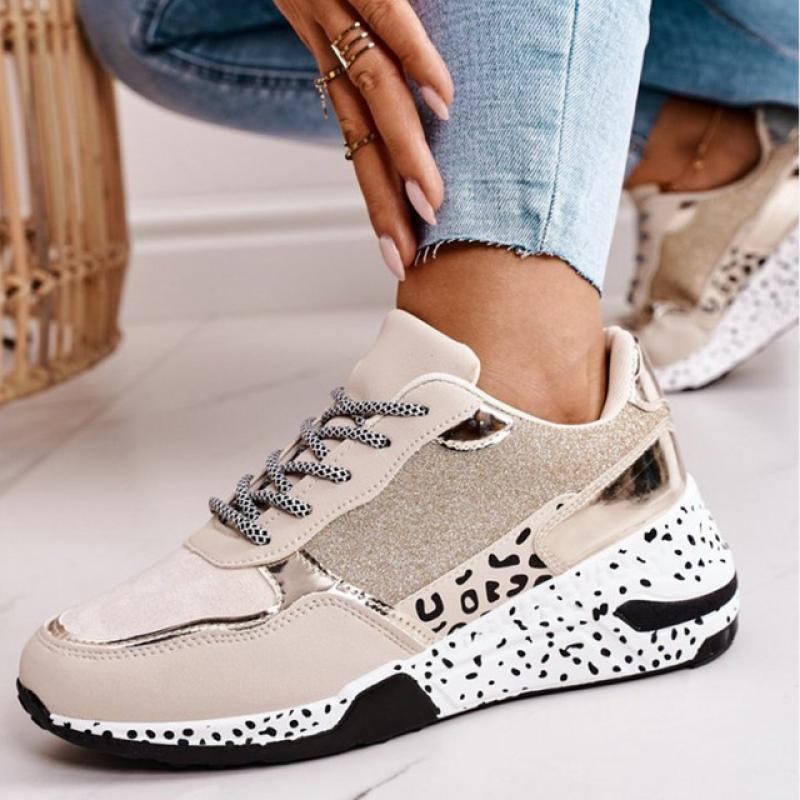 Leopard Print Lace-up Sneakers