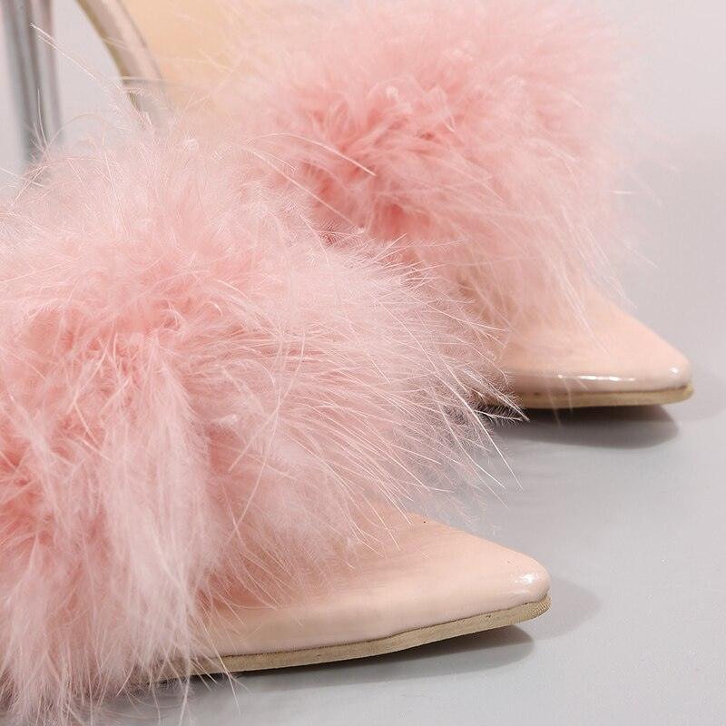 Feather Peep Toe Sandals