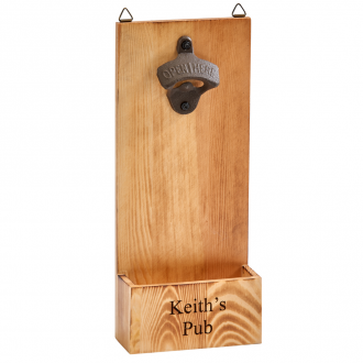 Light Wood Wall Bottle Opener Man Cave Gift