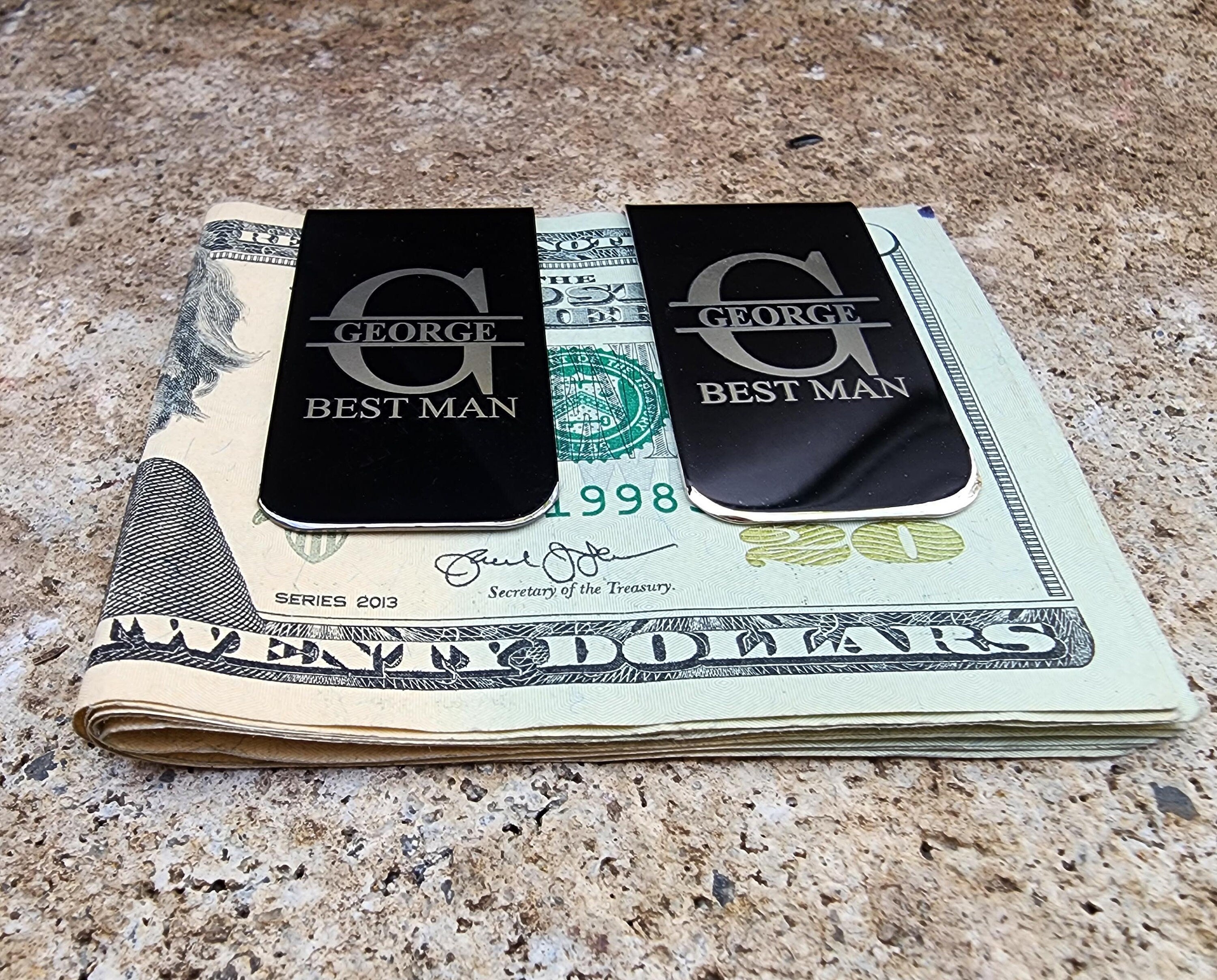 Personalized Money Clips Perfect Groomsmen Proposal Gift Engraved Best Man Silver or Gunmetal Money Clip Wallet Gifts for Him