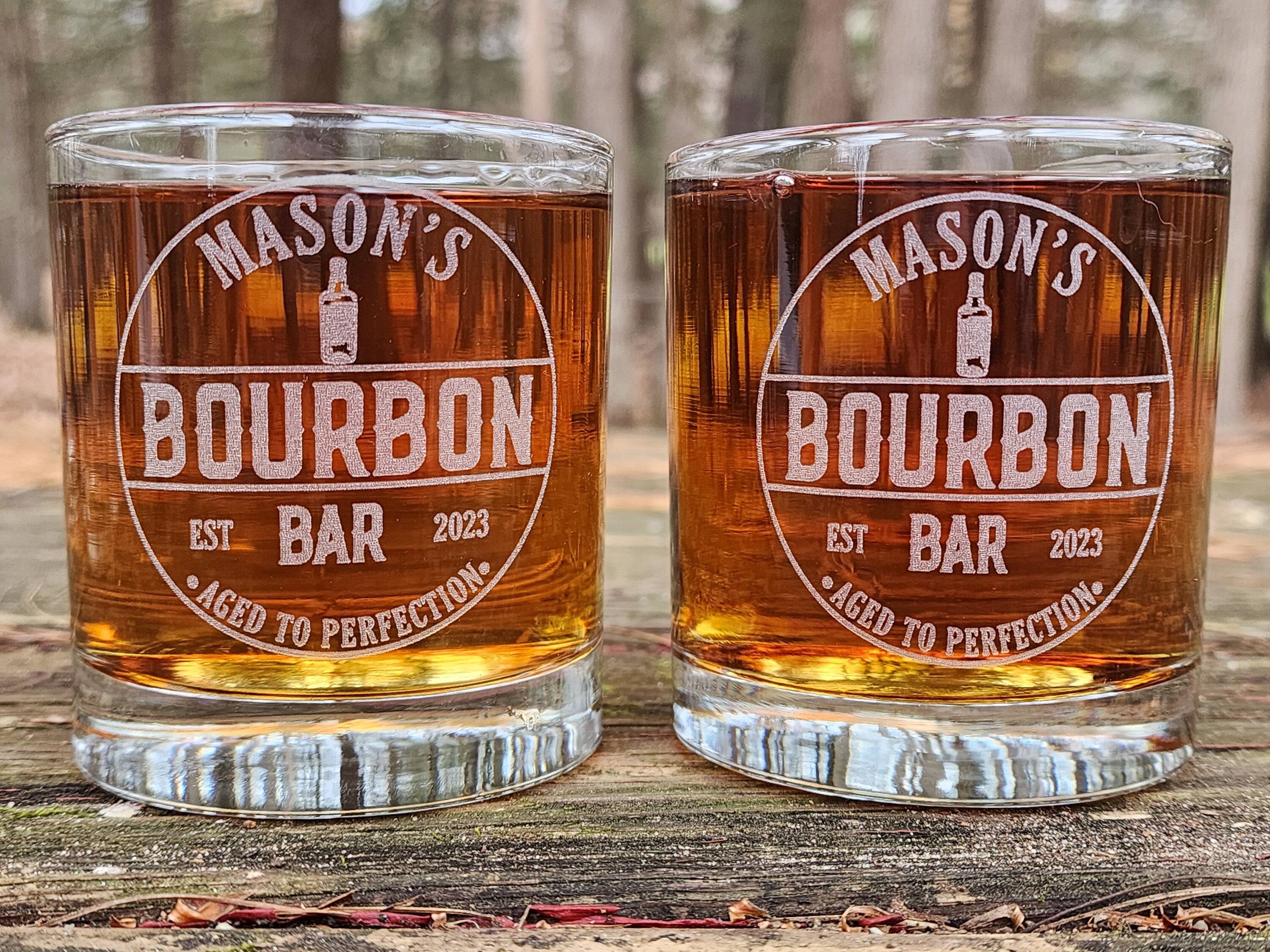 Custom Bar Sign Whiskey Glasses Personalized Whiskey Bar Sign Decor for Home Bar Gift Set Anniversary Birthday Gift for Him Dad