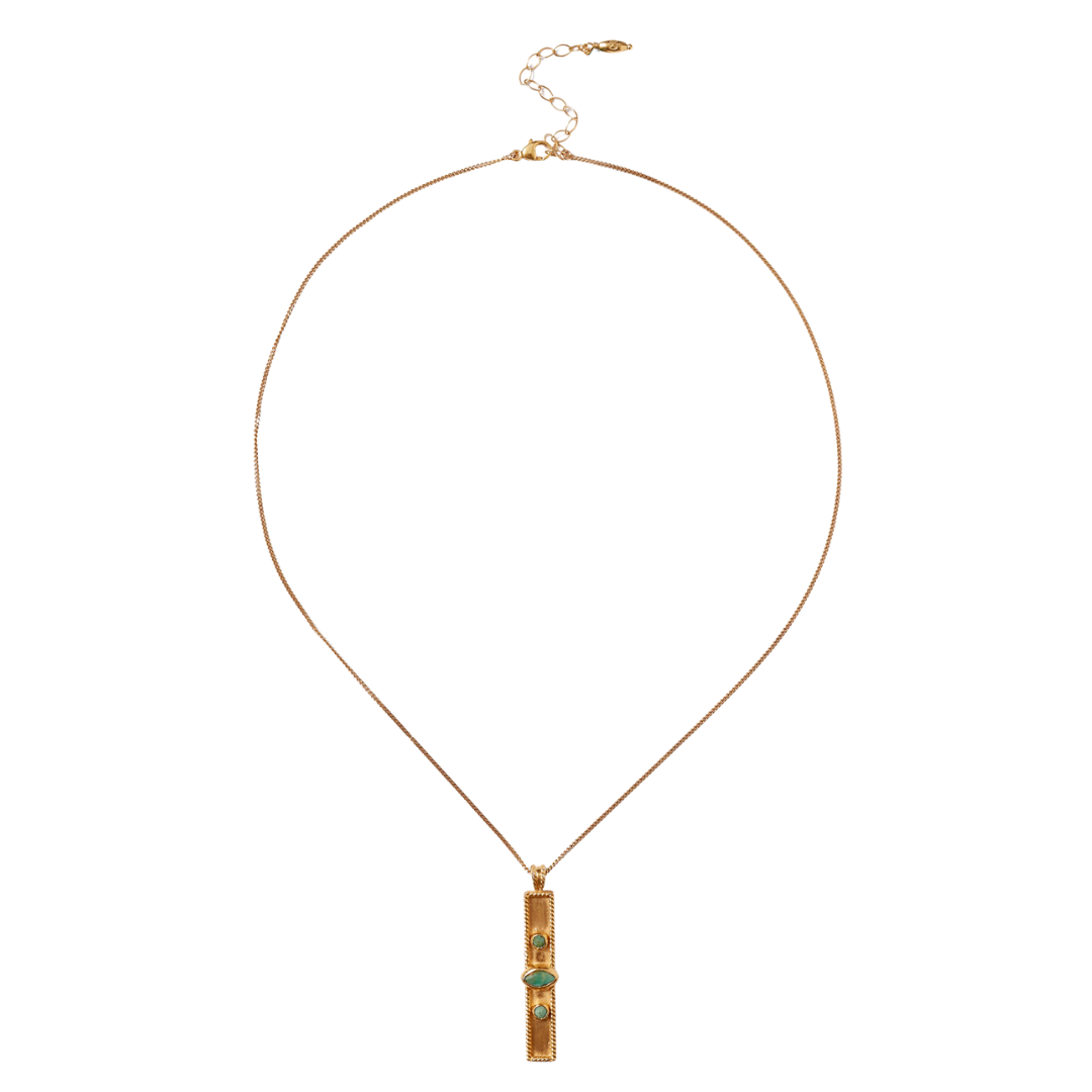 Chan Luu Turquoise and Gold Pendant Necklace