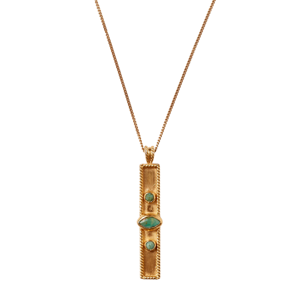 Chan Luu Turquoise and Gold Pendant Necklace