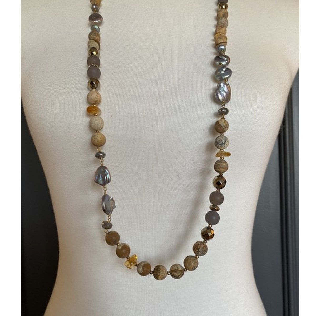 Chan Luu Matte Iolite Stone Necklace