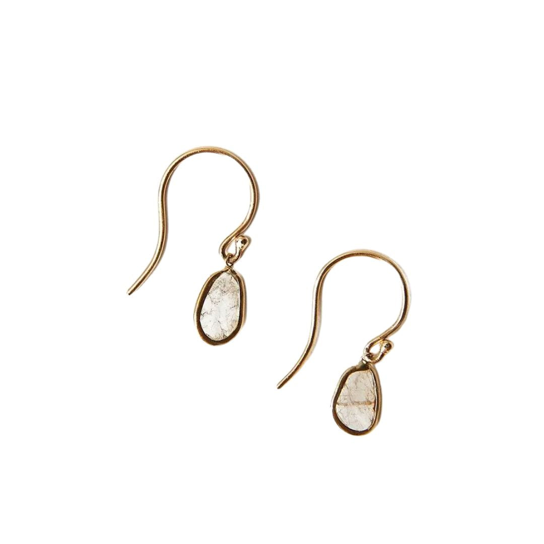 Chan Luu Fine 14K Gold Sliced Diamond Earrings