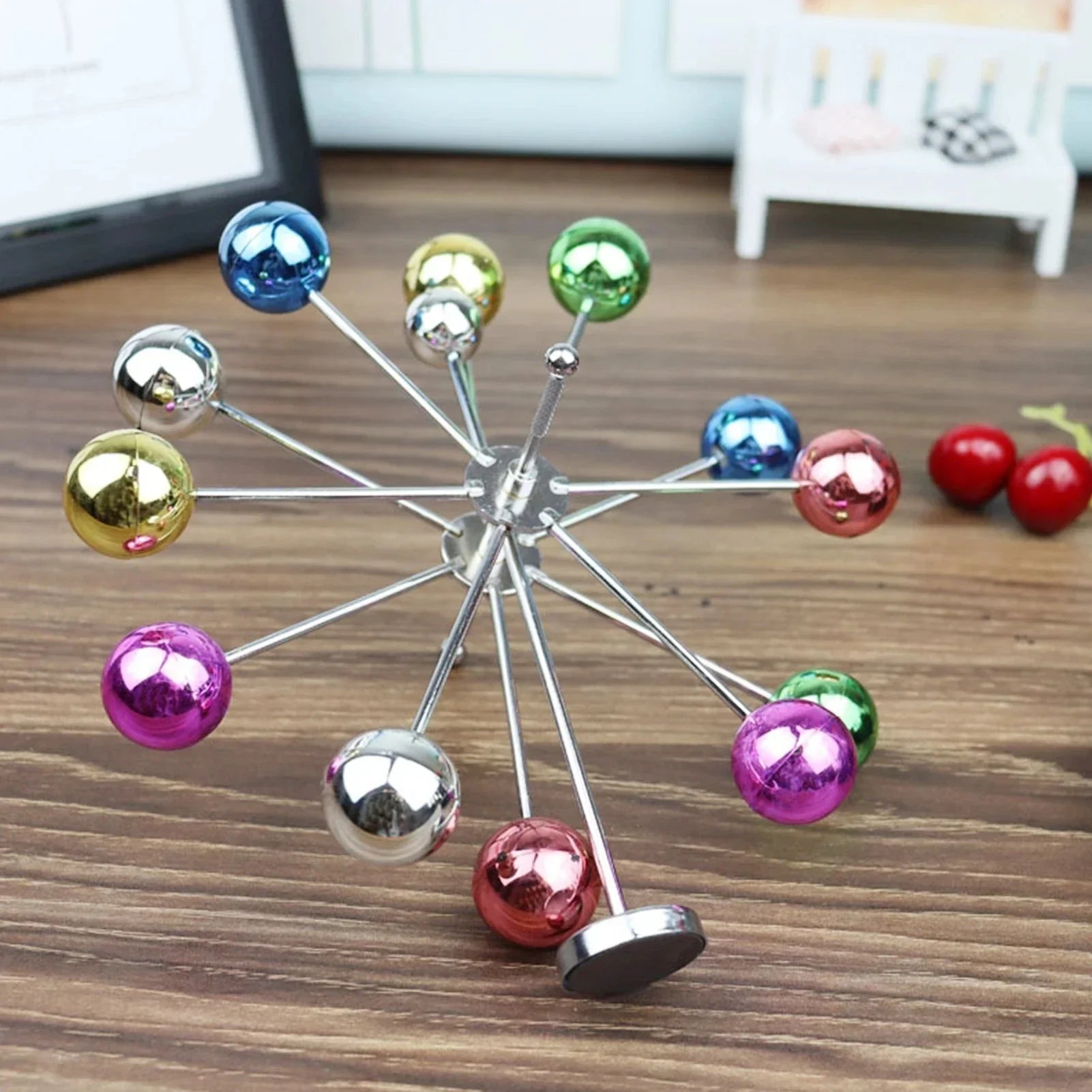 New Miniature Ferris Wheel Perpetual Motion Newton Pendulum Eternal Celestial Model Magnetic Ornament for Home Decoration