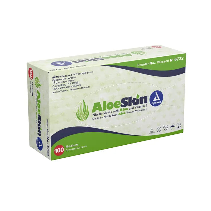 Dynarex AloeSkin Nitrile Exam Gloves With Aloe, 2 Mil, Powder-Free, Pink 1000/Case