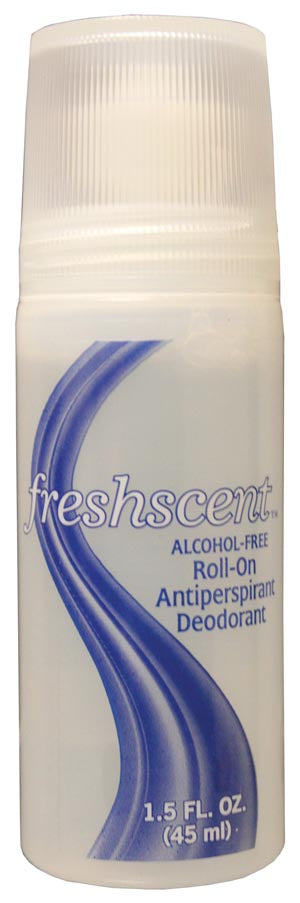 NEW WORLD IMPORTS FRESHSCENTa DEODORANTS Anti-Perspirant Roll-On Deodorant, 1.5 oz Clear Bottle, Alcohol Free, 96/cs