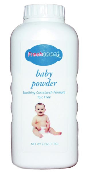 NEW WORLD IMPORTS FRESHSCENTa POWDERS Baby Powder, Talc-Free, Soothing Cornstarch Formula, 4 oz, 48/cs