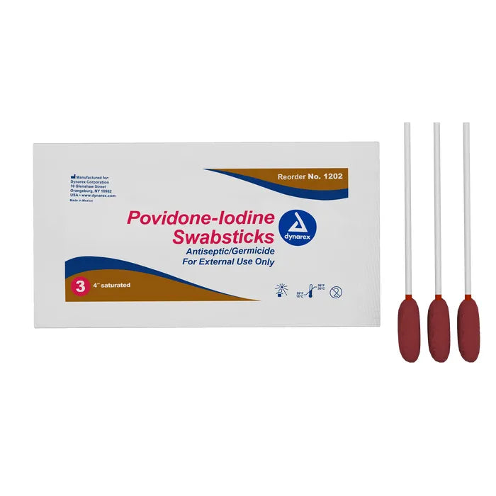 Dynarex Povidone Iodine Swabsticks, Various Options