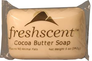NEW WORLD IMPORTS FRESHSCENTa SOAPS Soap, Cocoa Butter Scent, 5 oz Bar, Vegetable Based, Individually Wrapped, 72/cs