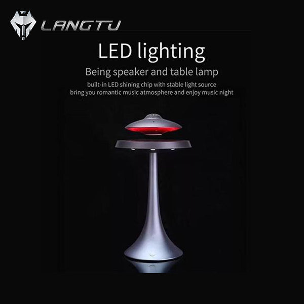 LANGTU UFO Magnetic Levitating Bluetooth 4.0 Wireless Charging LED Floating Lamp Speaker Black