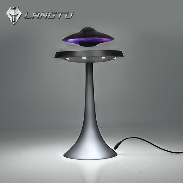 LANGTU UFO Magnetic Levitating Bluetooth 4.0 Wireless Charging LED Floating Lamp Speaker Grey