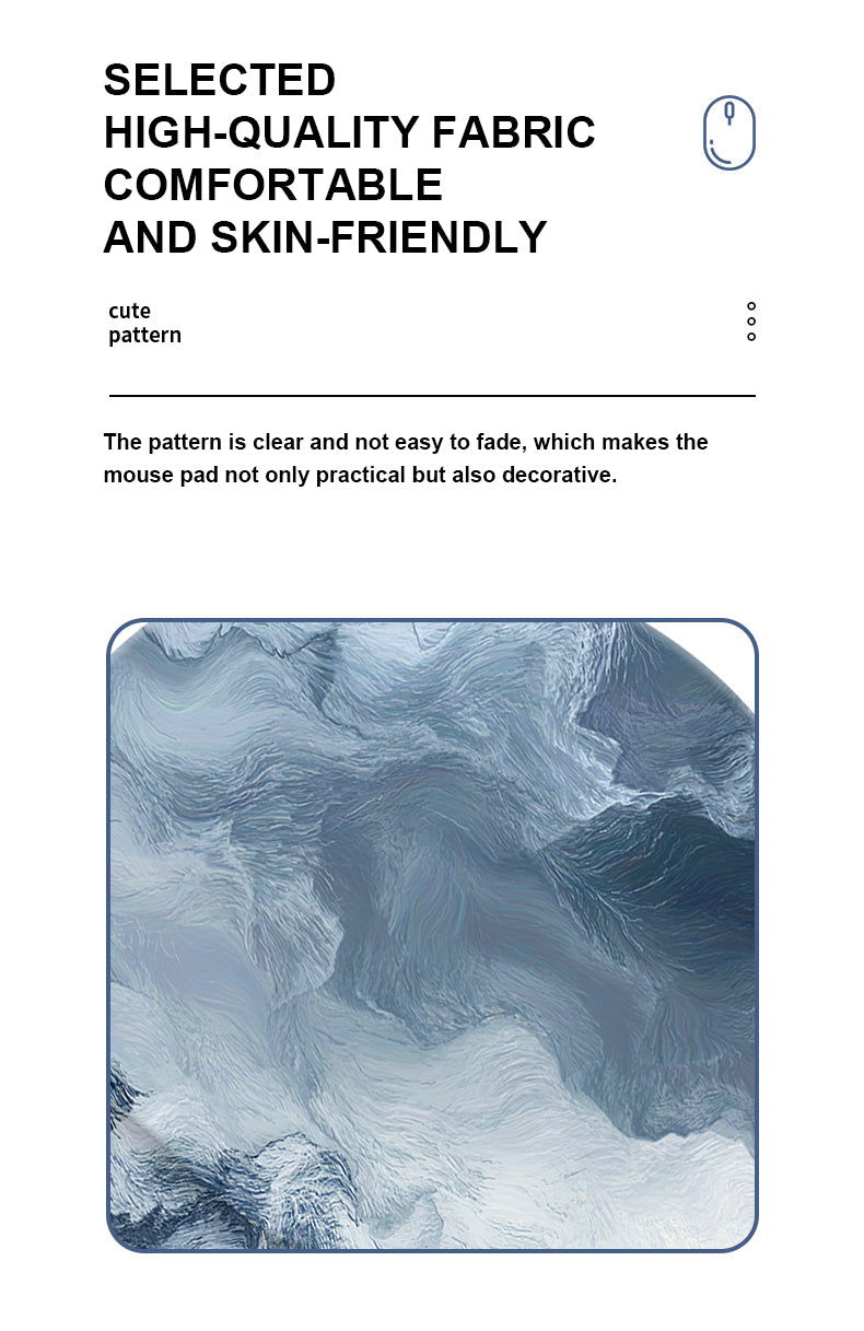 LANGTU Blue Milk Silk Memory Foam Ergonomic Mouse Wrist Rest Pad with Nonslip Base & Pain Relief ft. Fusion Painting
