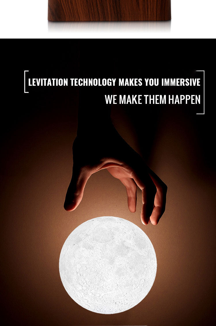 LANGTU Magnetic Levitating Luna Floating 3D Printing LED Wireless Charging Moon Night Lamp Light