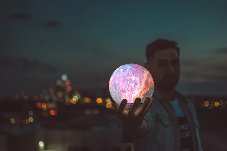 LANGTU Magnetic Levitating Luna Galaxy Floating 3D Printing LED Wireless Charging Moon Night Lamp Light Mixing Colors