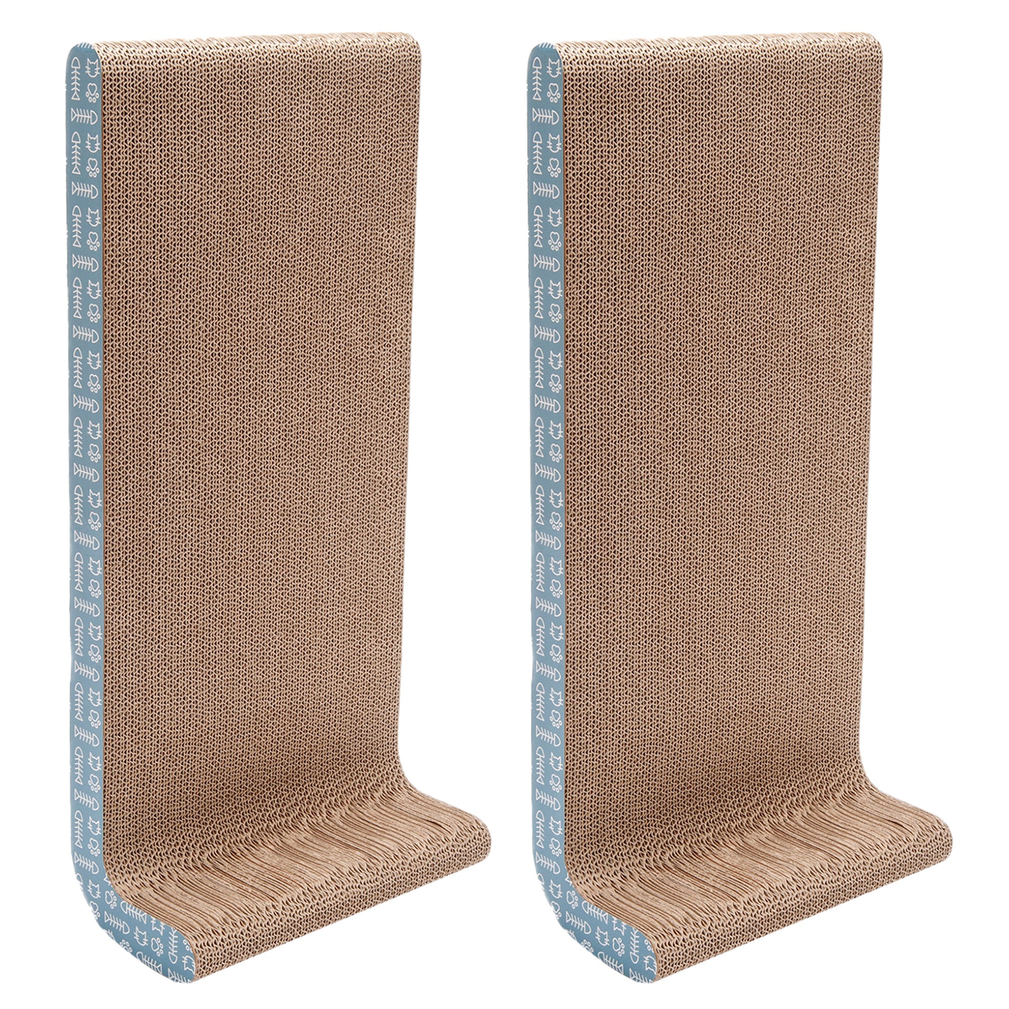 Wall-Mounted Corrugated Cat Scratcher with Catnip - Standard or Wide (2PK)