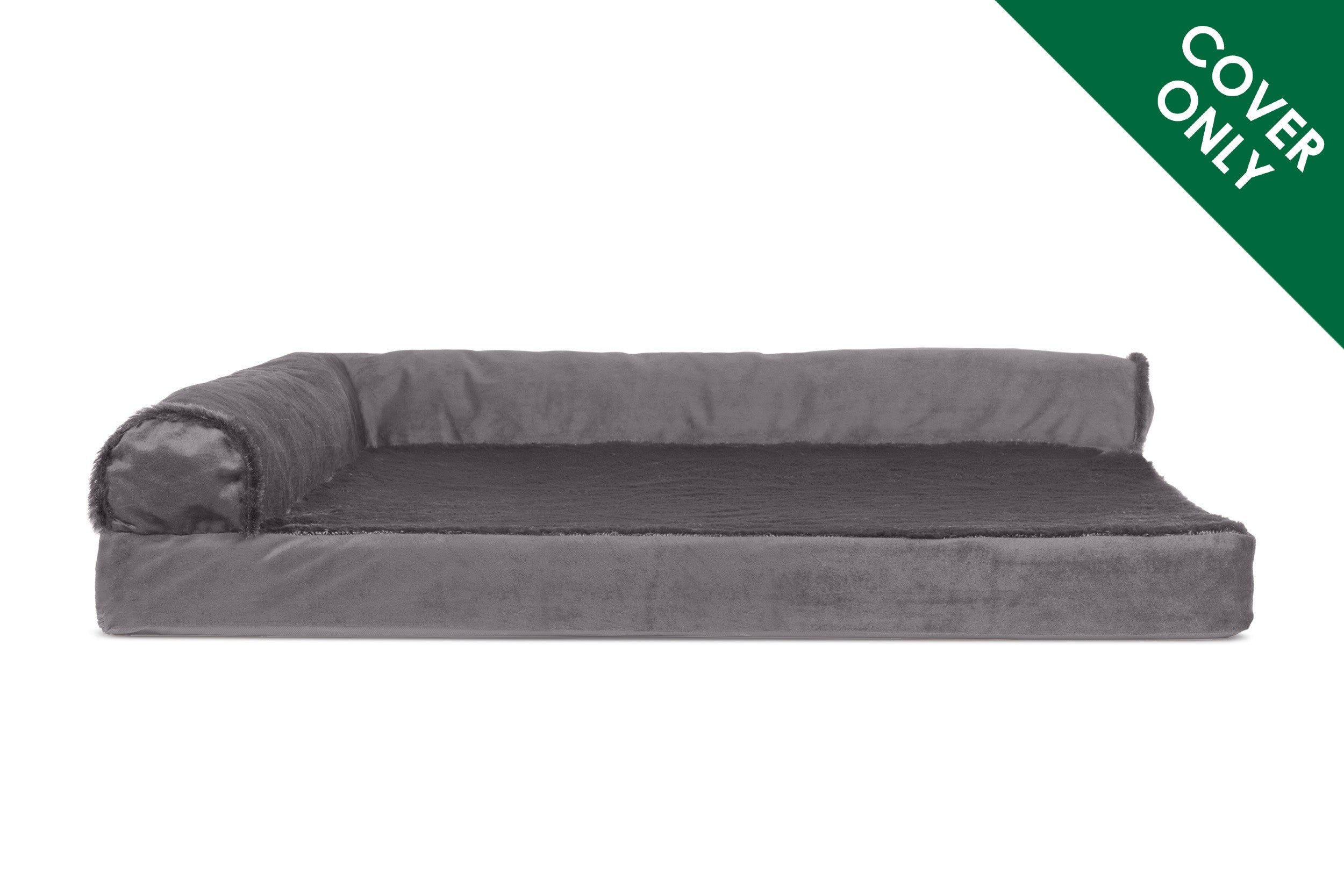 Deluxe Chaise Lounge Dog Bed - Plush & Velvet - Cover