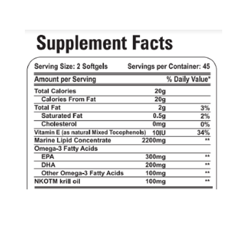 Omega Marine - 90 Tablets - 100% Natural Dietary Supplement