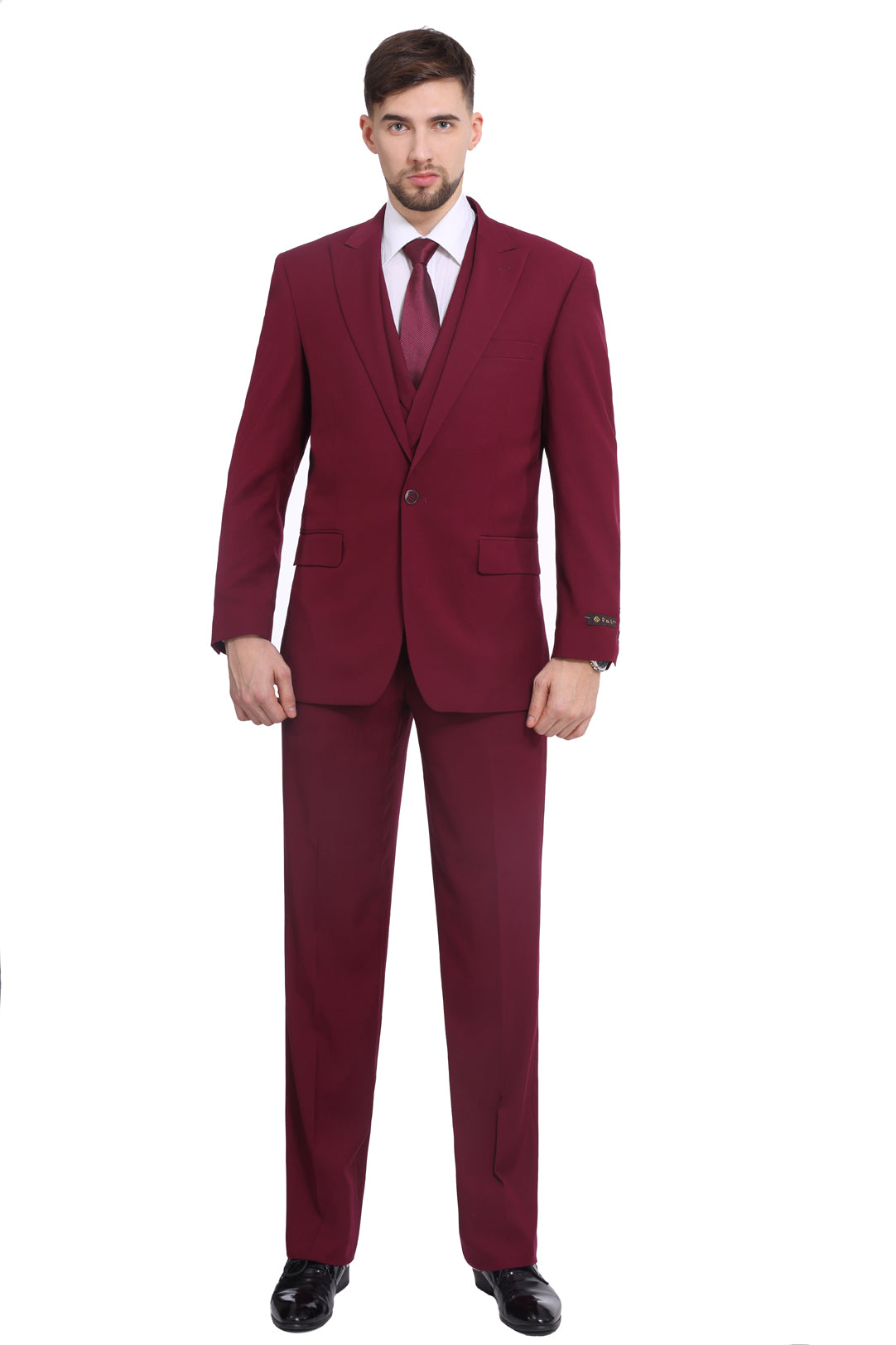Men's 3-Piece Classic Fit Suit Set Solid Jacket Vest Pant Office Dress Suit
