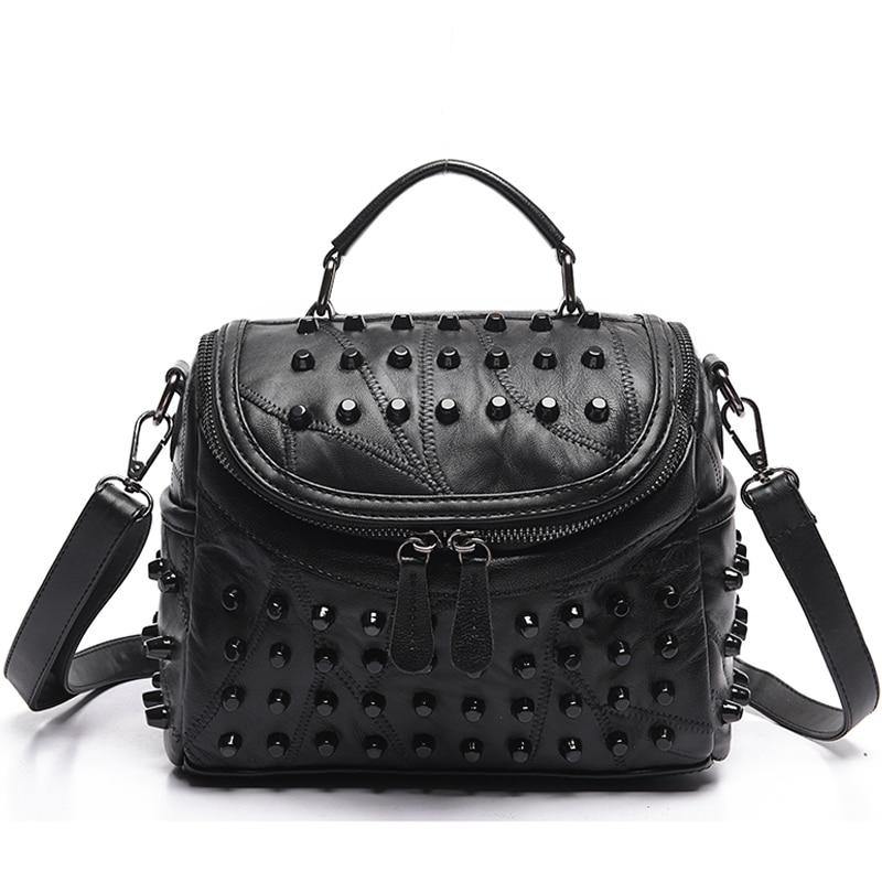 Rivet Era Genuine Leather Shoulder Bag