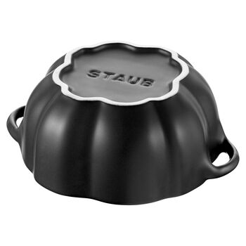 Staub Cast Iron Matte Black Petite Pumpkin Cocotte, 0.5-Quart