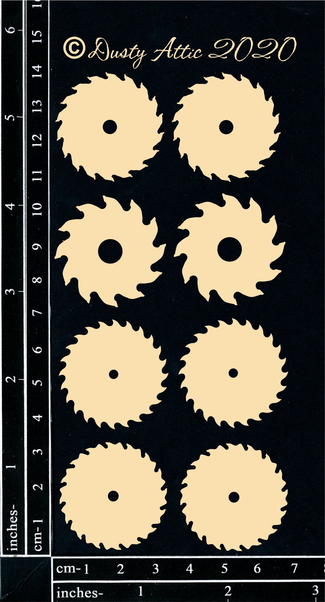 Dusty Attic Chipboard 3x6 - Saw Blades, DA2876