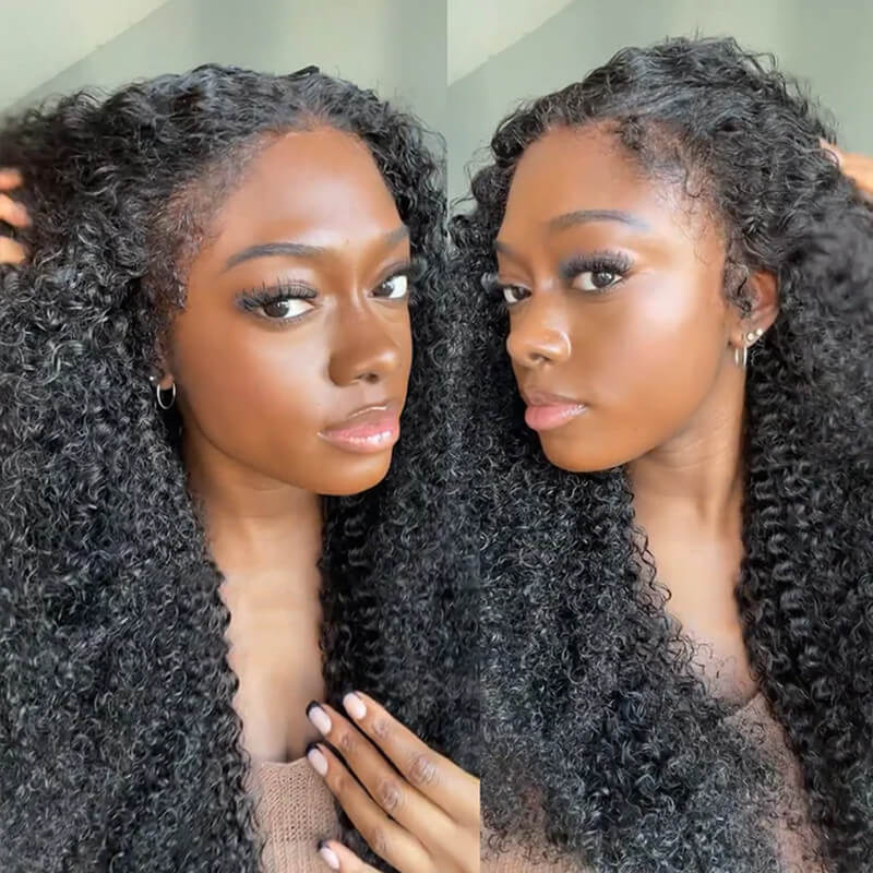 Wavymy Type 4 Hairline Wigs 13x4 HD Lace Front Wig Kinky Curly With Curly Edges HD Lace Front Wig