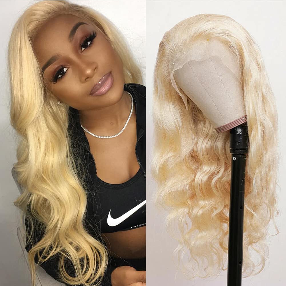 Wavymy Blonde 613 Lace Wigs Body Wave 13x4 Lace Front Wigs Pre Plucked Frontal Wigs