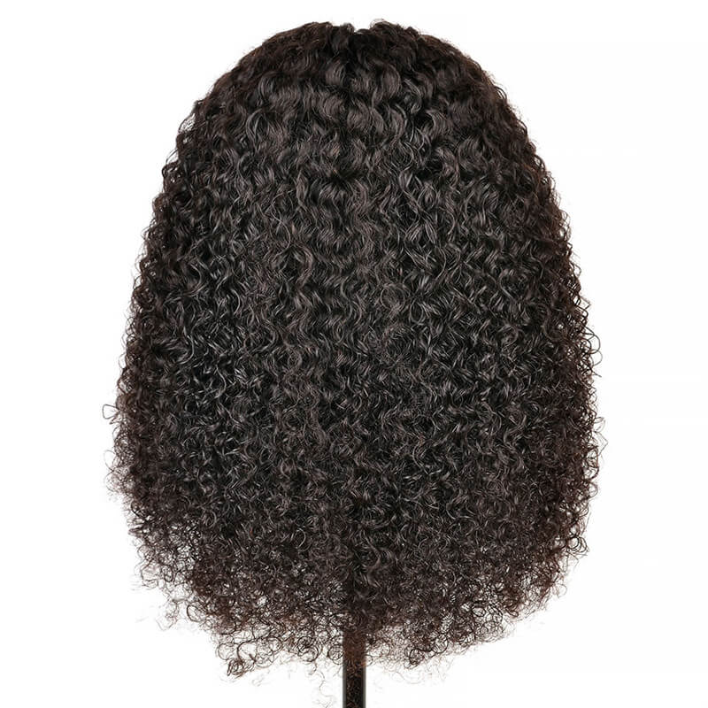 Wavymy Upgrade Kinky Curly V Part Wig No Glue No Sew No Gel No Leave Out Needed Human Hair 180 Density Thin Part Wig