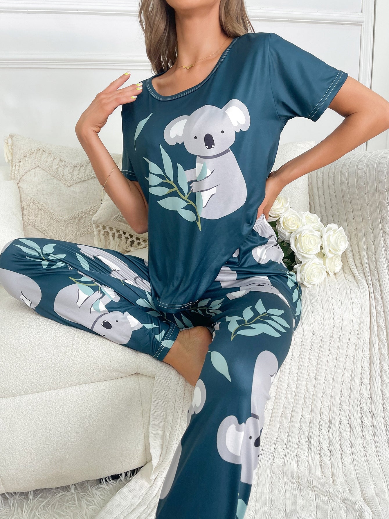 Koala Print Tee & Pants PJ Set