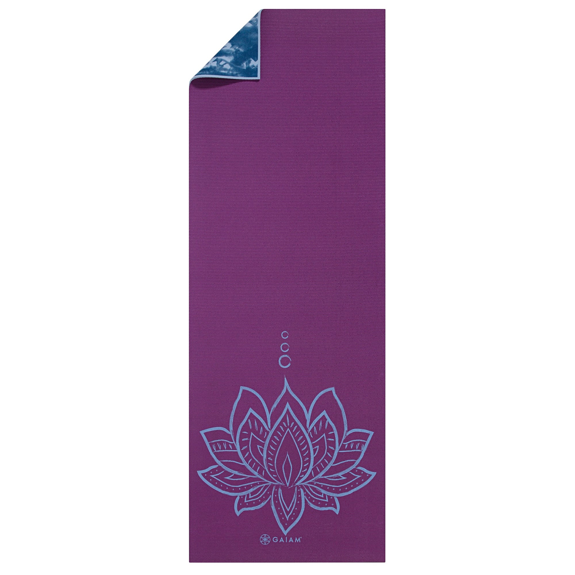 Premium Reversible Purple Lotus Yoga Mat (6mm)