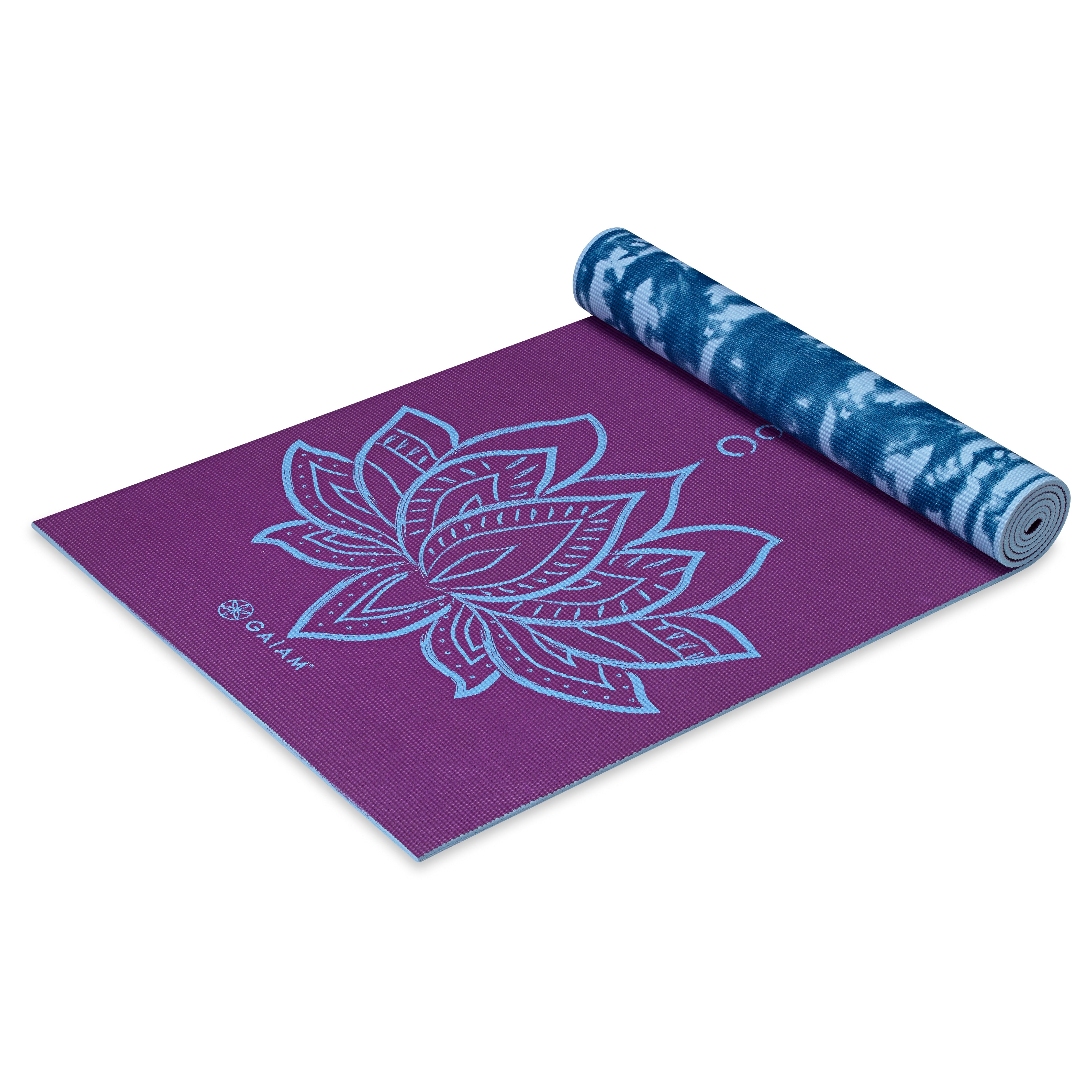 Premium Reversible Purple Lotus Yoga Mat (6mm)