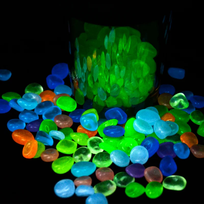 50/100Pcs Glow in the Dark Garden Pebbles Glow Stones