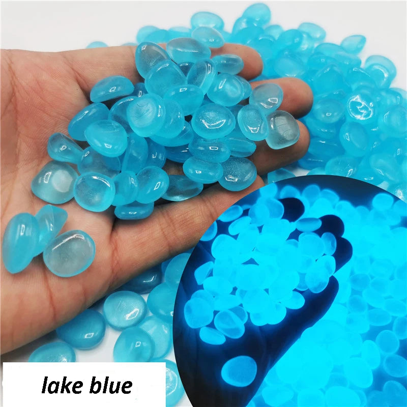 50/100Pcs Glow in the Dark Garden Pebbles Glow Stones