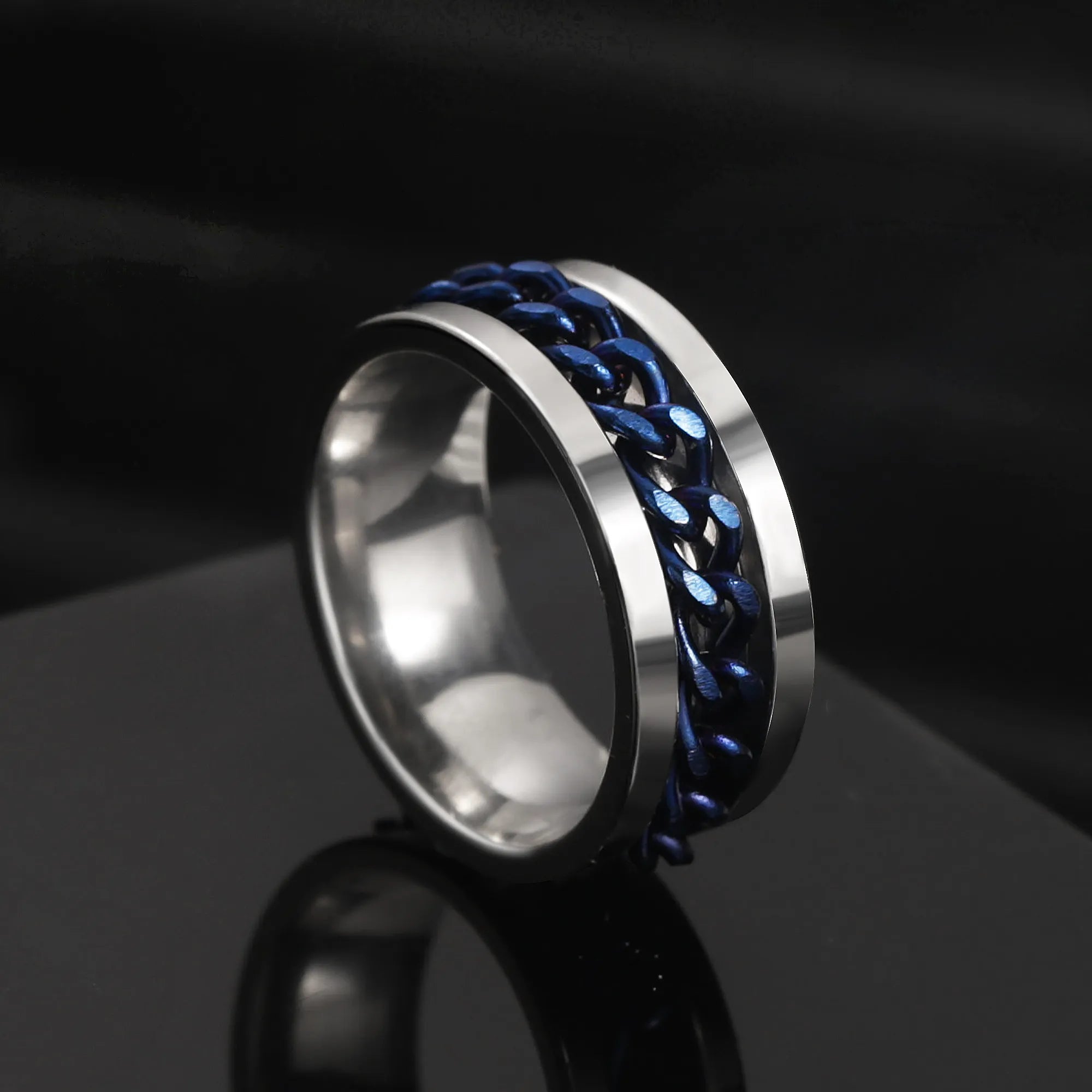 For Him Stainless Steel Spinner Chain Ring for Men