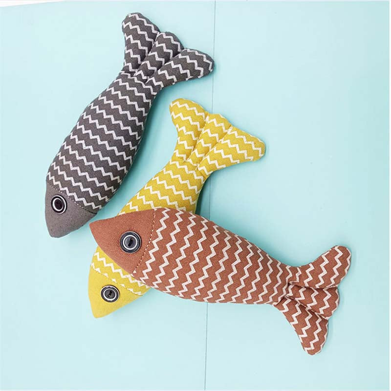 3 Fish Catnip Cat Toy Set