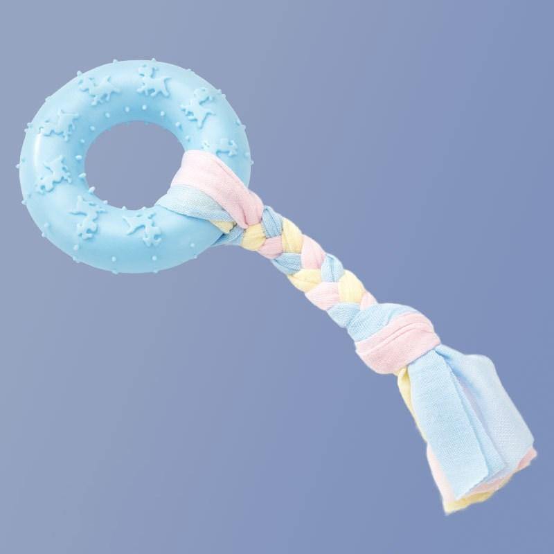 Donut Shaped Bite-Resistance Dog Toy With Rope