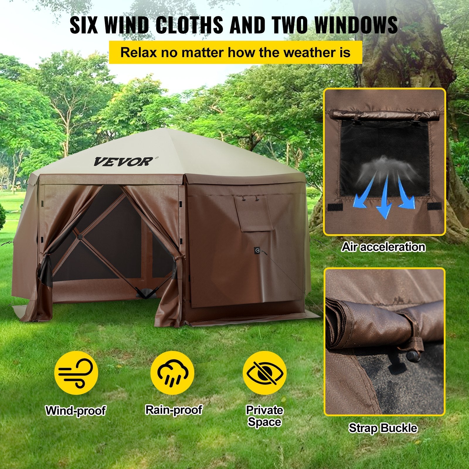 VEVOR Camping Gazebo Screen Tent