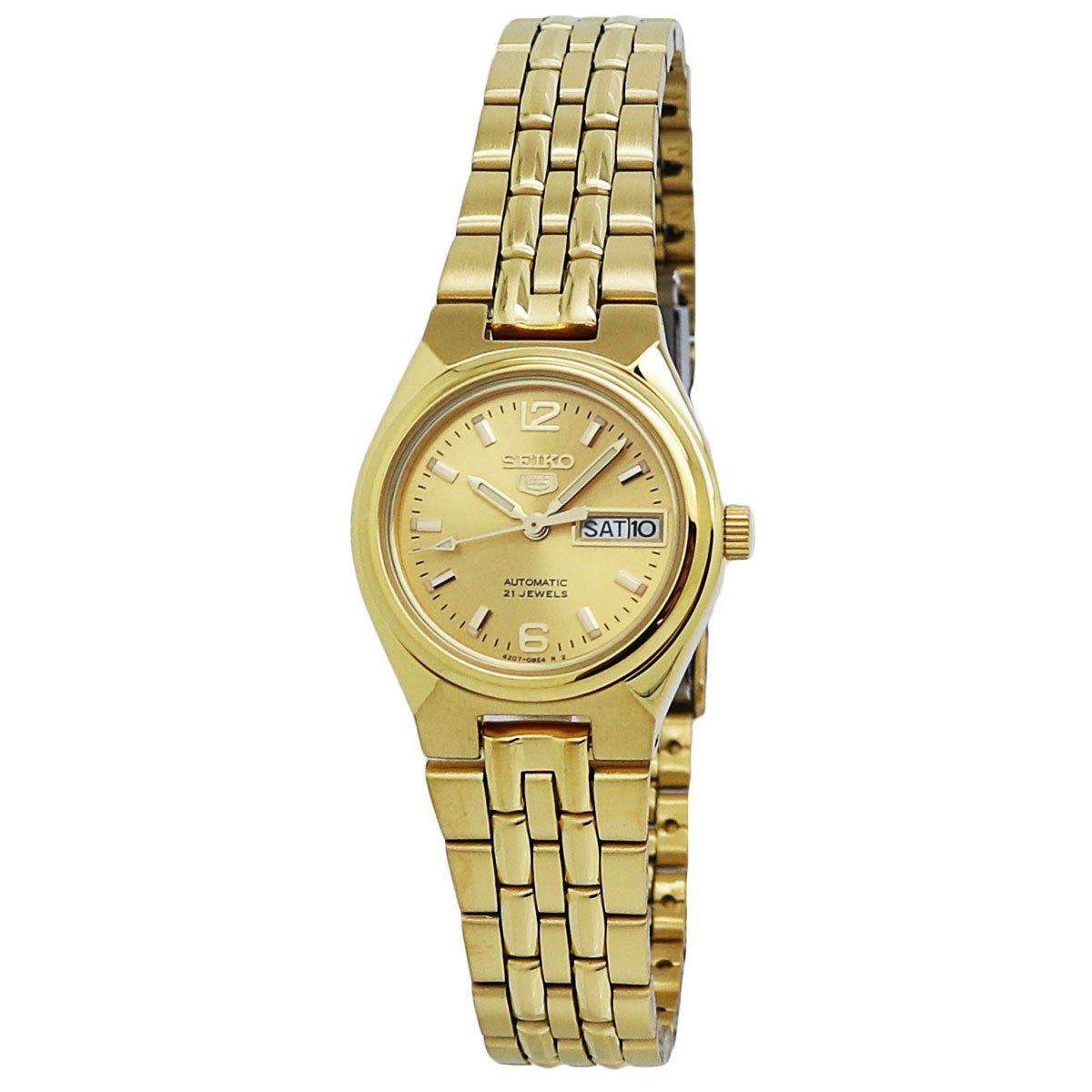 Seiko 5 Automatic Gold-tone Stainless Steel Ladies Watch SYMK36