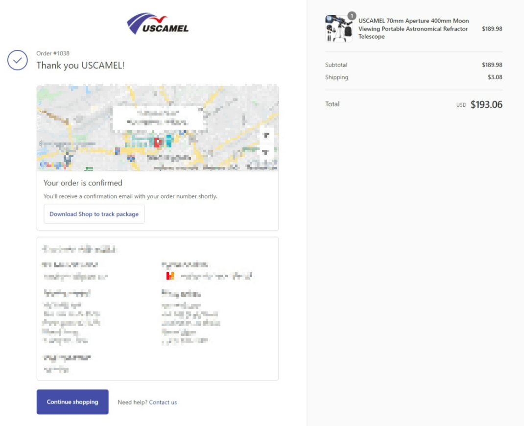Example proof screenshot
