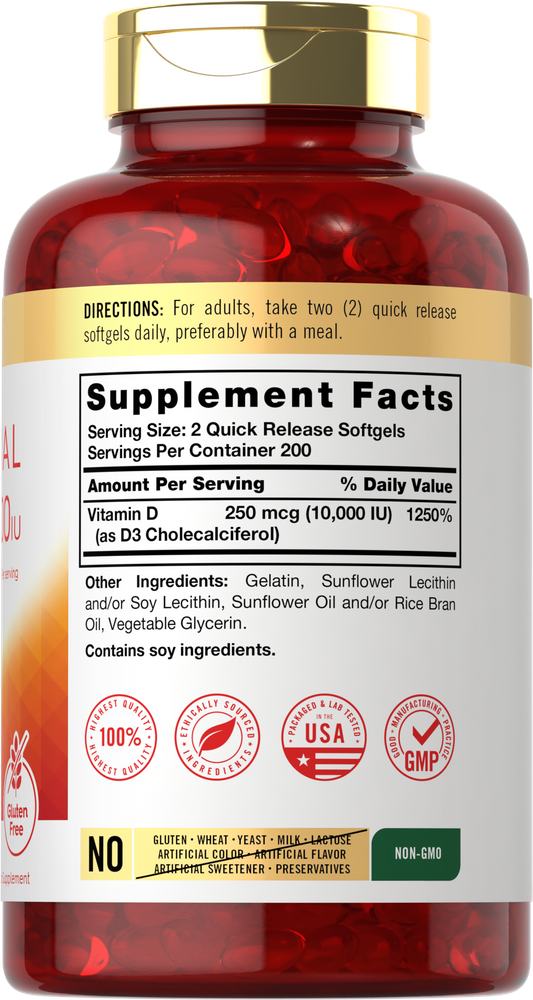 Vitamin D-3 10,000IU | 400 Liposomal Softgels