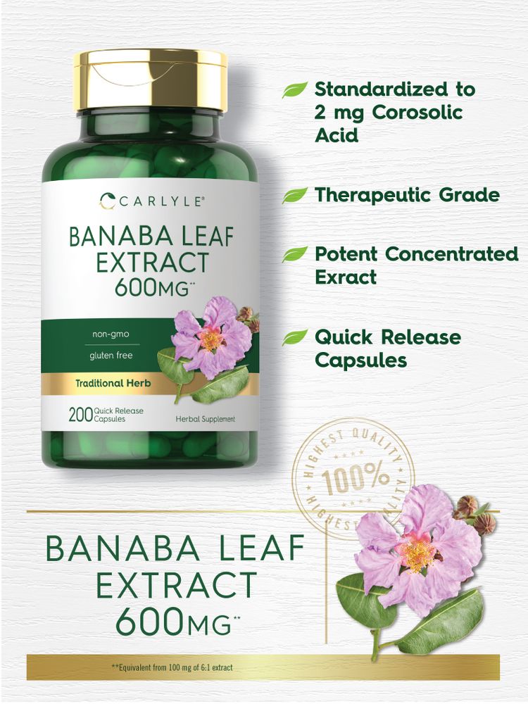 Banaba Leaf Extract 600mg | 200 Capsules