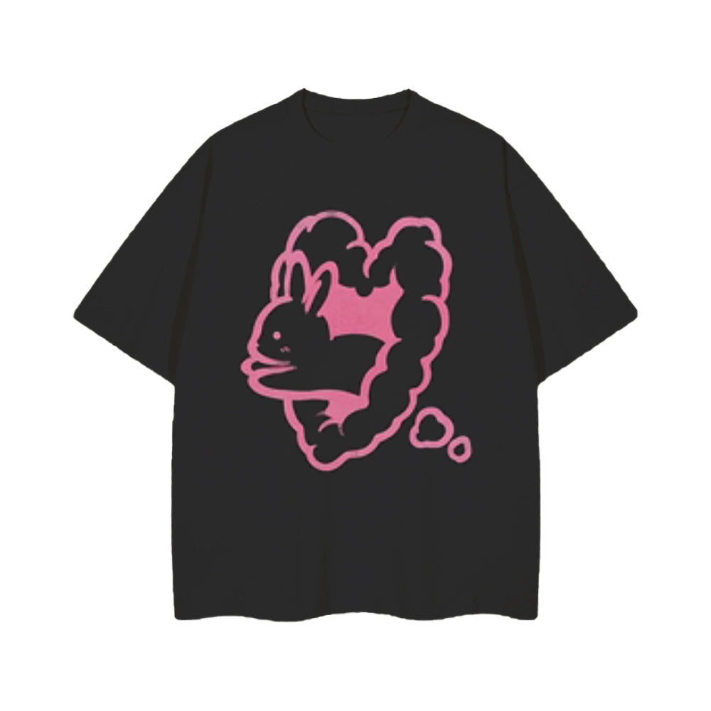 Cartoon Heart Bunny Couple T-shirt