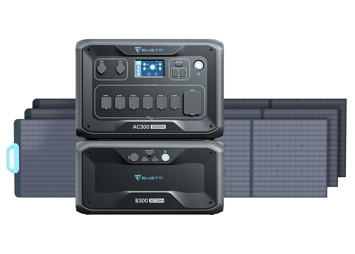   AC300 + B300 + 3*PV200 Solar Generator Kit