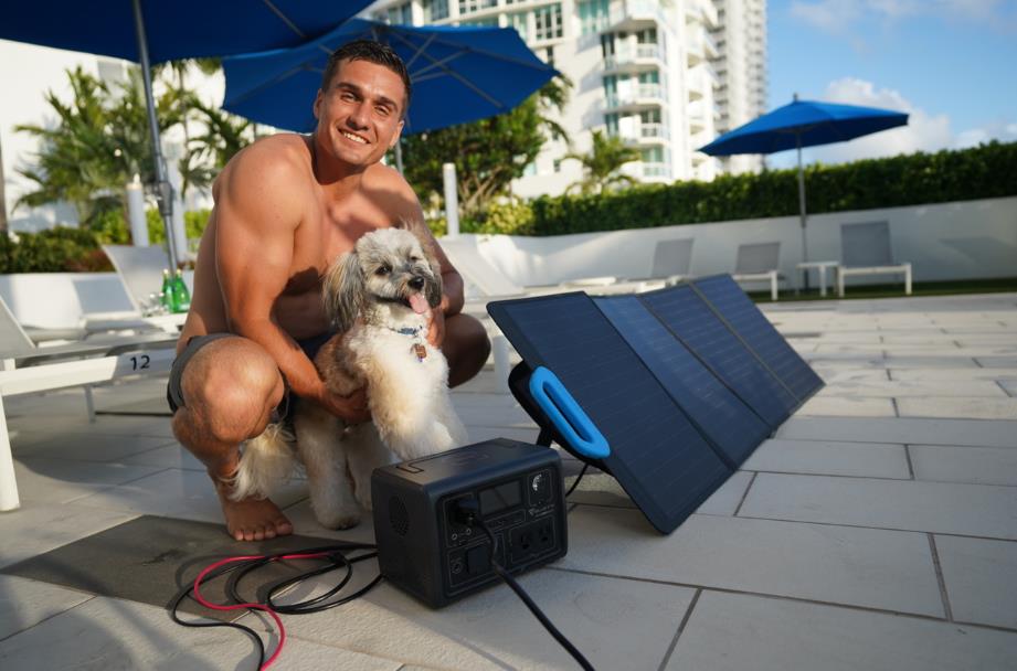 bring a portable solar generator outdoor