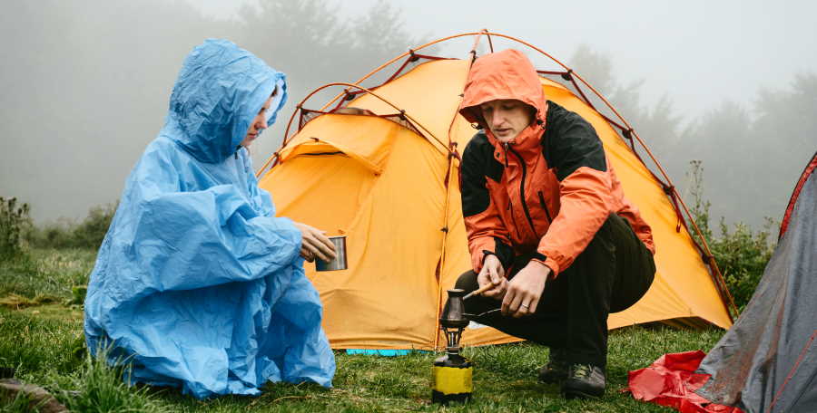 camping in the rain