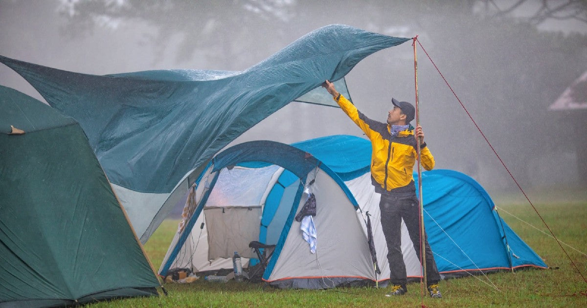 camping in the rain
