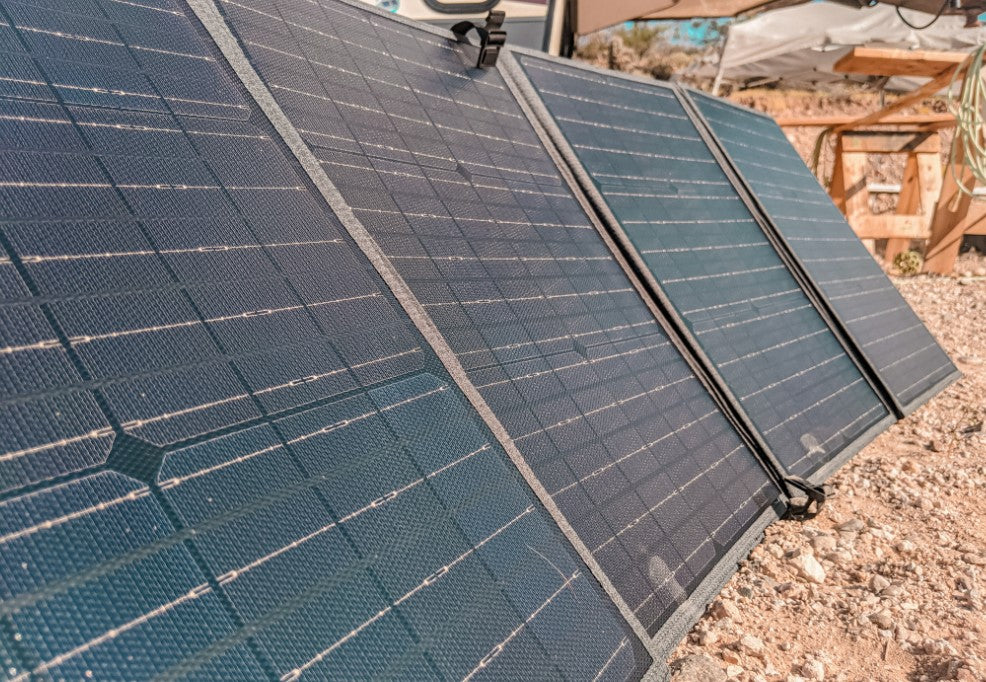 portable solar panel at a close look